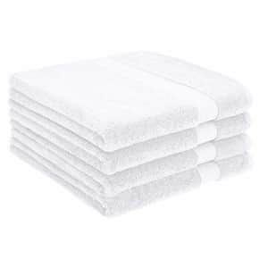 AmazonBasics Dual Performance Bath Towel - 4-Pack, Scenic Snow for $45