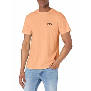 Billabong Men's Classic Short Sleeve Premium Logo Graphic Tee T-Shirt, Arch Light Peach, X-Large for $21