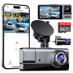 Icesky 3-Channel WiFi Dash Cam for $55