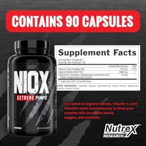 Nutrex Research NIOX Extreme Pumps NO3-T Arginine Nitrate Supplement with Vitamin C and AstraGin - for $20