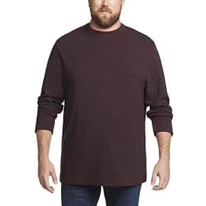 Van Heusen Men's Big Essential Long Sleeve Ottoman Crewneck Shirt, Dark Cabernet, 4X-Large Tall for $9
