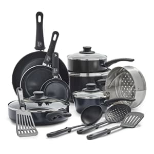 GreenLife Soft Grip Diamond Healthy Ceramic Nonstick, 16 Piece Cookware Pots and Pans Set, for $90
