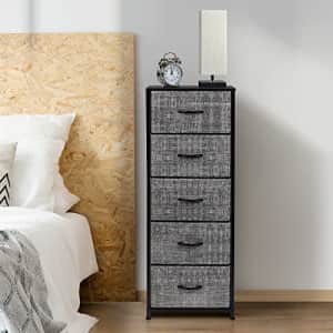 Sorbus Nightstand with 5 Drawers - Bedside Furniture & Night Stand End Table Dresser with Steel for $44