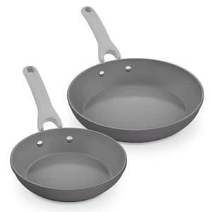 DASH Dream Green Ceramic Frying Pan Set of 2, 8" & 10" Fry Pans, Slate Grey - Recycled Aluminum and for $38