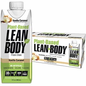 Labrada Nutrition Lean Body Ready-to-Drink, Plant-Based Vegan Vanilla Caramel Protein Shake, 30g Protein, No for $45