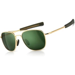 Men's Polarized Military-Style Aviator Sunglasses from $9.59