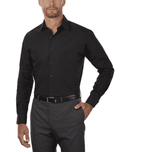 Van Heusen Men's Dress Regular-Fit Solid Poplin Shirt for $22