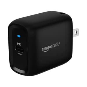 Amazon Basics 30W One-Port GaN USB-C Wall Charger for $9