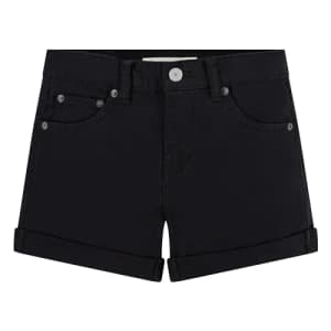 Levi's Girls' Girlfriend Fit Denim Shorty Shorts, Black, 8 for $14