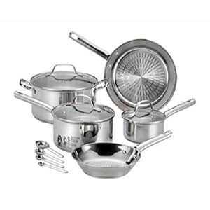 T-fal Performa Stainless Steel Cookware Set 12 Piece Induction Pots and Pans, Dishwasher Safe Silver for $117