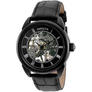 Invicta Men's Specialty 42mm Black Dial Leather Watch for $40
