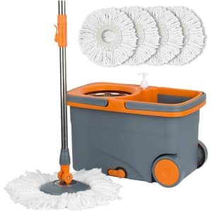 Casabella Microfiber Spin Mop and Bucket with 4 Refills for $49
