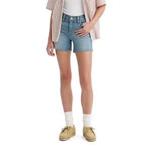 Levi's Women's Mid Length Shorts, (New) Medium Indigo Worn in, 33 for $30