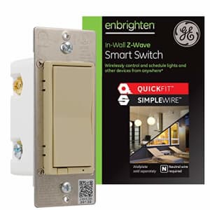GE Enbrighten Z-Wave Plus Smart Light Switch with QuickFit and SimpleWire, 3-Way Ready, Works with for $34