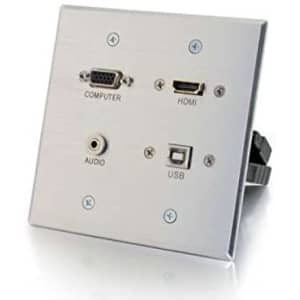 C2G HDMI, VGA, 3.5MM and USB Pass Through Double Gang Wall Plate for $28 C2G HDMI, VGA, 3.5MM and USB Pass Through Double Gang Wall Plate for $28