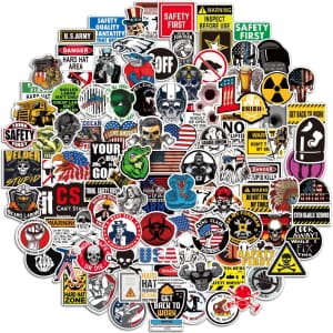 Favorgear 105-Piece Waterproof Vinyl Hard Hat Stickers for $6