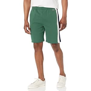 Lacoste Men's Regular Fit Shorts with Adjustable Waist, Green/Navy Blue-Flour, 4X-Large for $36