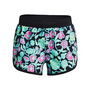 Under Armour Girls' Fly By Printed Shorts, Black (001)/White, Youth Medium for $15 Under Armour Girls' Fly By Printed Shorts, Black (001)/White, Youth Medium for $15
