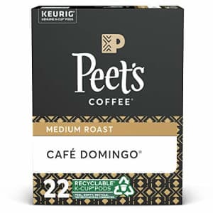 Peet's Coffee Caf Domingo, Medium Roast, 22 Count Single Serve K-Cup Coffee Pods for Keurig Coffee for $17