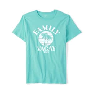 The Children's Place Men's Short Sleeve Graphic T-Shirt, Family Vacay-Adult, XX-Large for $7