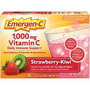 Emergen-C 254507 Vitamin C 1000mg Powder (30 Count, Strawberry Kiwi Flavor, 1 Month Supply), With for $12