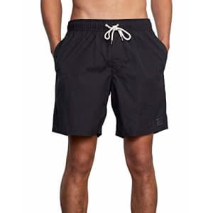 RVCA Men's Standard 4-Way Stretch Waist 17 INCH Boardshort, Elastic Trunk 17 Black, Small for $25 RVCA Men's Standard 4-Way Stretch Waist 17 INCH Boardshort, Elastic Trunk 17 Black, Small for $25