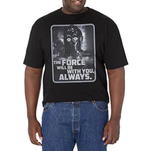 STAR WARS Big & Tall Rise of Skywalker with You C3PO Men's Tops Short Sleeve Tee Shirt, Black, for $7
