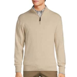 Roundtree & Yorke Men's Mock Neck Long Sleeve Quarter Zip Pullover for $21