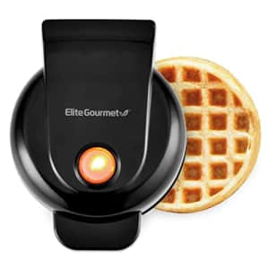 Elite Gourmet EWM013B Electric Nonstick Mini Waffle Maker with 5-inch cooking surface, Belgian for $10