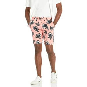 BOSS Men's Schino Slim Fit Shorts, Coral Flowers, 38 for $17