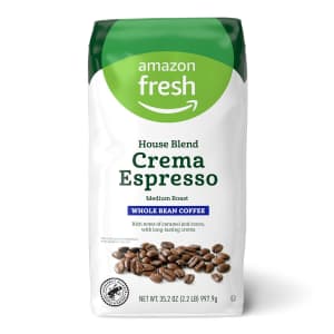 Amazon Fresh House Blend Crema Espresso 2.2-lb. Bag for $9.91 via Sub. & Save Amazon Fresh House Blend Crema Espresso 2.2-lb. Bag for $9.91 via Sub. & Save