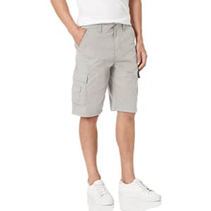 Beverly Hills Polo Club Men's Basic Cargo Shorts Non-Belted, Light Steel 6093A, 30 for $17