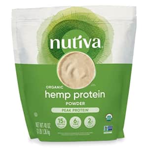 Nutiva Organic Cold-Pressed Raw Hemp Seed Protein Powder, Peak Protein, 3 Pound, USDA Organic, for $50