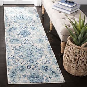 Safavieh Madison Collection 2'3" x 20' Cream/Turquoise MAD600E Boho Chic Glam Paisley Non-Shedding for $68