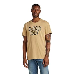 G-Star Raw Men's Premium Graphic T-Shirt, Retro: Prairie Sand, X-Small for $20