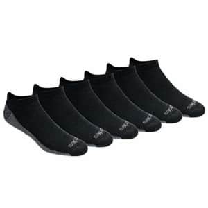 Dickies Men's Dri-Tech Moisture Control No Show Socks (6/12 (M-XXL), Black (6 Pairs), Medium for $20