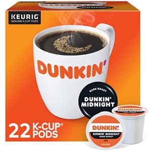 Dunkin Donuts K-Cup Pods, Original Dark Roast, 22/box for $20