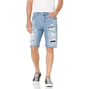 GUESS Men's Eco Slim Fit Denim Shorts, Alchemy Blue, 31 for $62