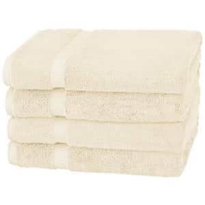 Amazon Brand Pinzon Organic Cotton Bath Towel, Set of 4, Ivory for $48