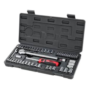 Hyper Tough 54-Piece 1/4" & 3/8" Drive Socket Set for $13