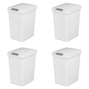 Sterilite 7.5-Gallon TouchTop Wastebasket 4-Pack for $18 Sterilite 7.5-Gallon TouchTop Wastebasket 4-Pack for $18