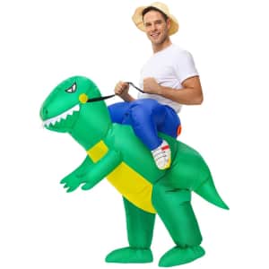 BrownYew Adults' Inflatable Dinosaur Halloween Costume for $15