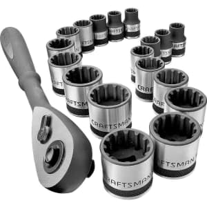 Craftsman 3/8" Universal Socket Wrench 19-Piece Set for $21