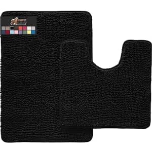 Gorilla Grip Bathroom Rug Sets, Soft Chenille 2 Piece Area Rugs Set, Toilet Base Mat and 30"x20" for $25