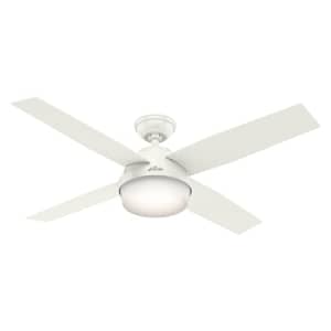 Hunter Fan Company, 59252, 52 inch Dempsey Fresh White Indoor / Outdoor Ceiling Fan with LED Light for $251
