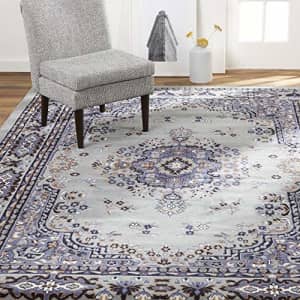 Home Dynamix Premium Sakarya Traditional Medallion Border Area Rug, Silver, 5'2"x7'4" Rectangle for $25 Home Dynamix Premium Sakarya Traditional Medallion Border Area Rug, Silver, 5'2"x7'4" Rectangle for $25