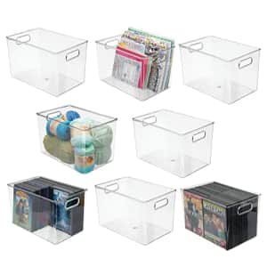 mDesign Deep Plastic Home Storage Organizer Bin for Cube Furniture Shelving in Office, Entryway, for $78