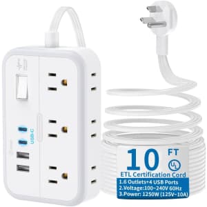 Ntonpower Surge Protector Power Strip for $25