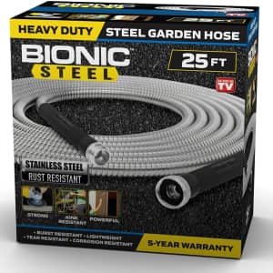 Bionic Steel 25-Foot Heavy-Duty Stainless Steel Garden Hose for $19