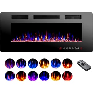 Rintuf 42" Wall Mounted Electric Fireplace for $240